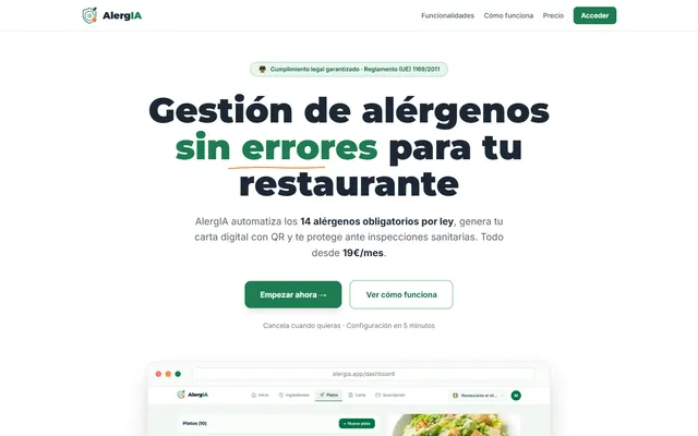 Captura real de AlergIA en alergia.app